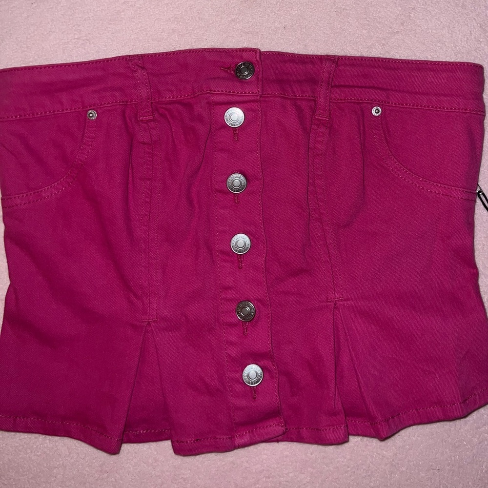 Forever 21 Women's Pink Denim Top